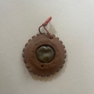 RELIC Religious Photo Holder Ornament Leather w/Official Seal Portugal Fatima